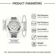 Men's Mechanical Watch Stainless Steel Hollow Large Dial Fashionable Gift