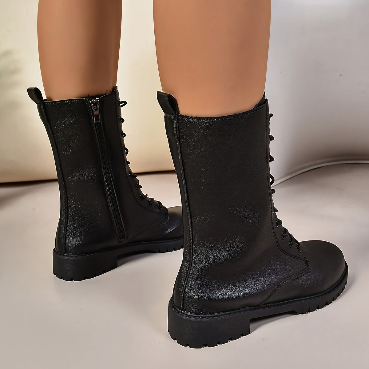 Women's Ankle Boots Casual Solid Color Slip-On Shoes