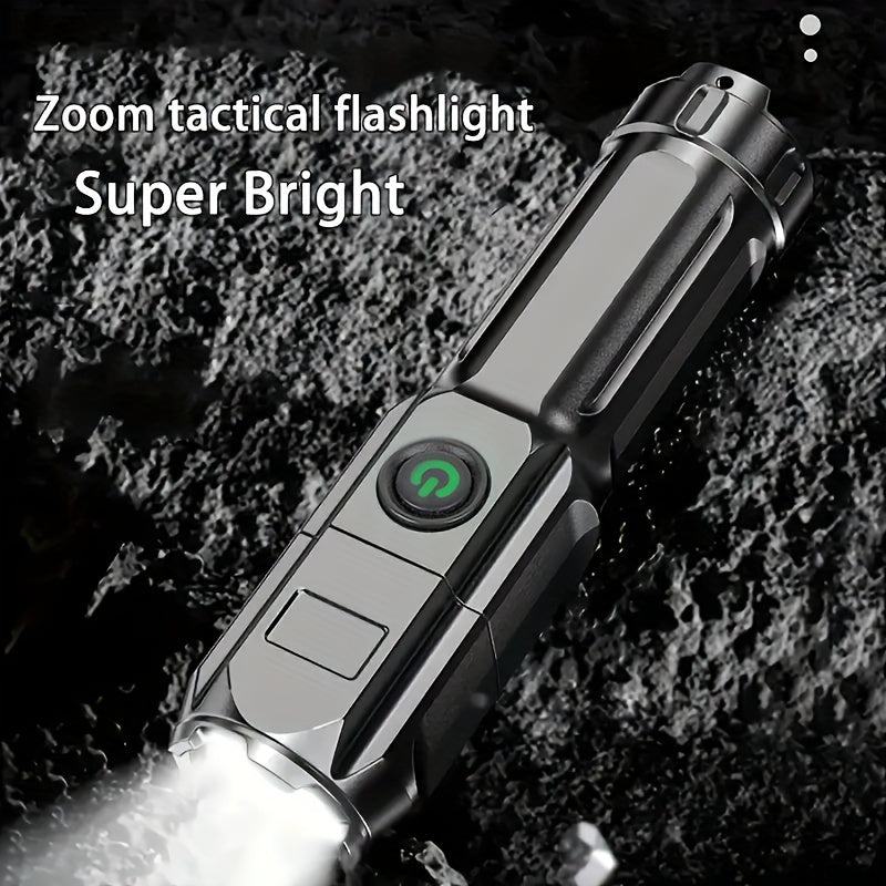 Portable Rechargeable Telescopic Flashlight with Zoom for Outdoor and Home Use