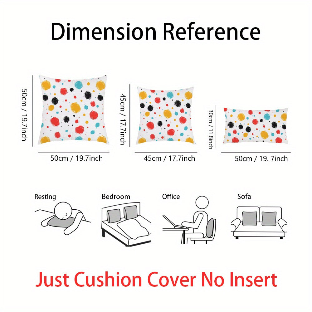 Modern Dot Graffiti Throw Pillow Cover Short Plush Soft Cushion Case for Sofa Bed Car Living Room