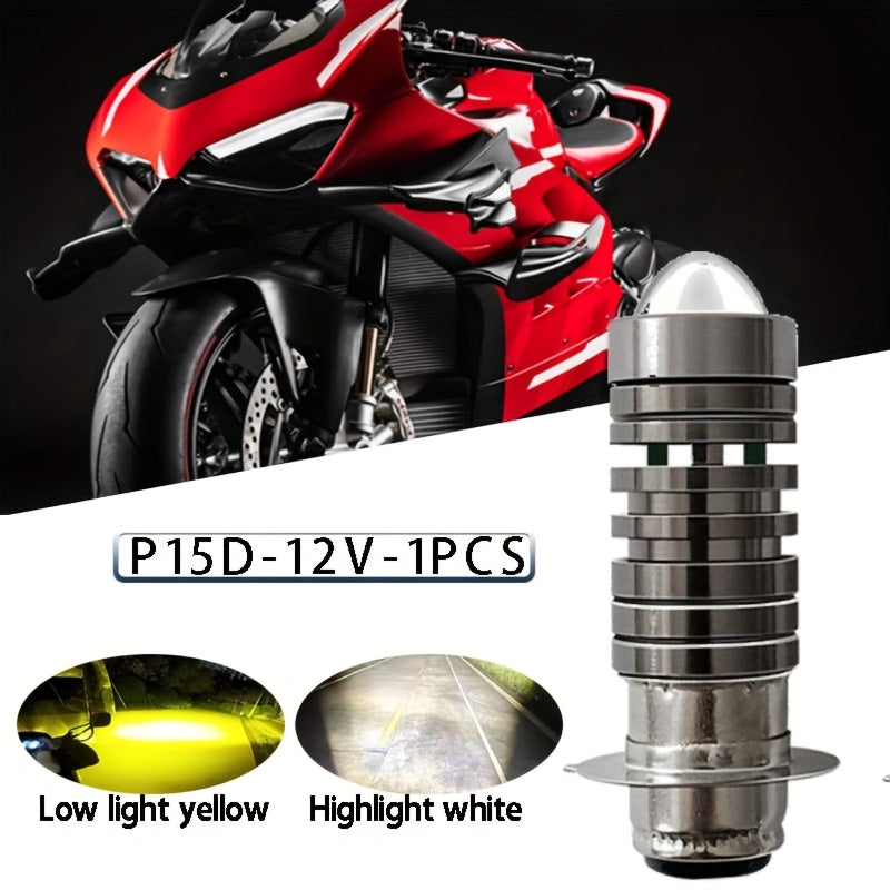 Motorcycle LED Bulb H4 H6 BA20D P15D 6000LM White Yellow Hi Lo Beam