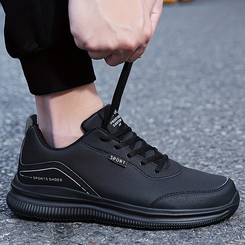 Мужские черные легкие кроссовки из PU и MD с шнуровкой для спорта и путешествий, размеры 39-48