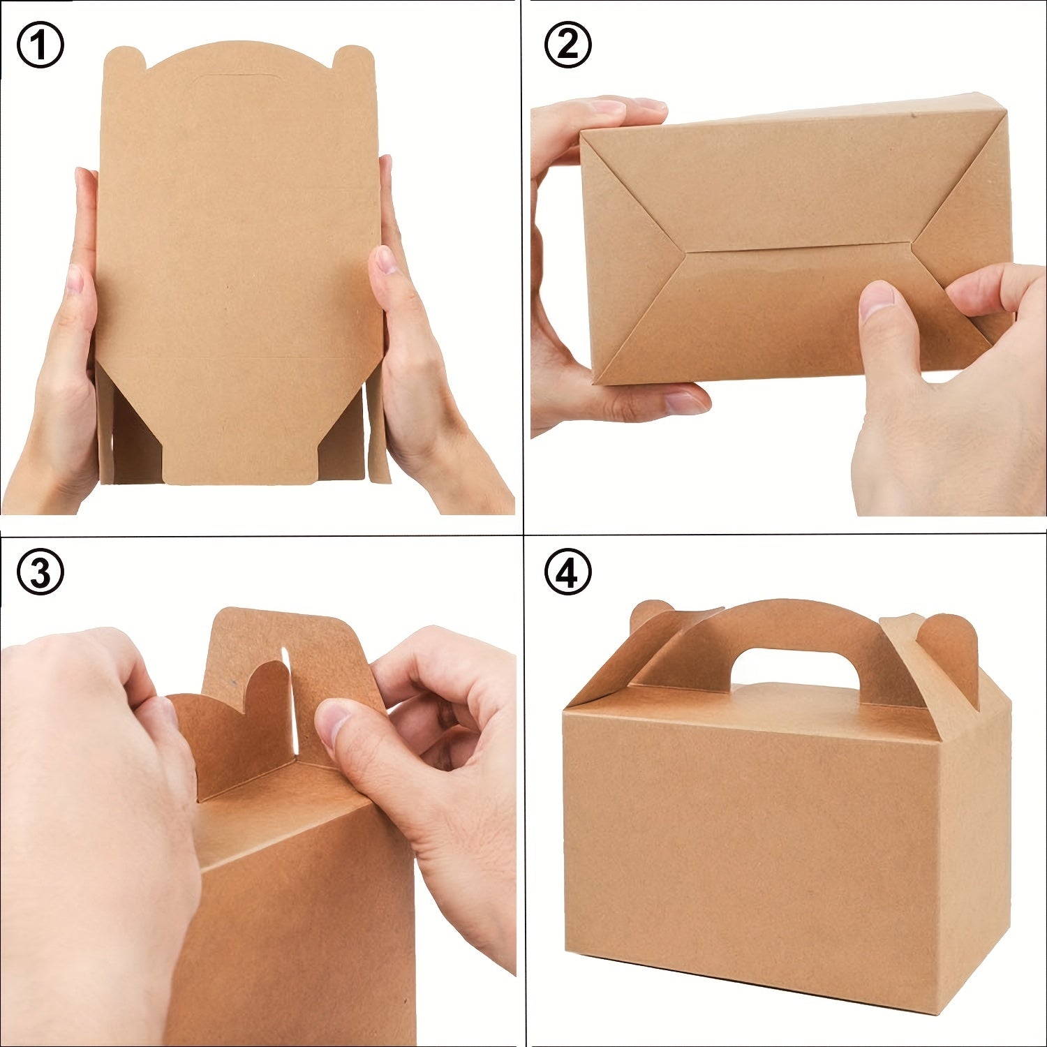 Set of 12 Kraft Paper Cake Boxes 15.24cmx8.89cm for Bakery Pastries and Party Favors