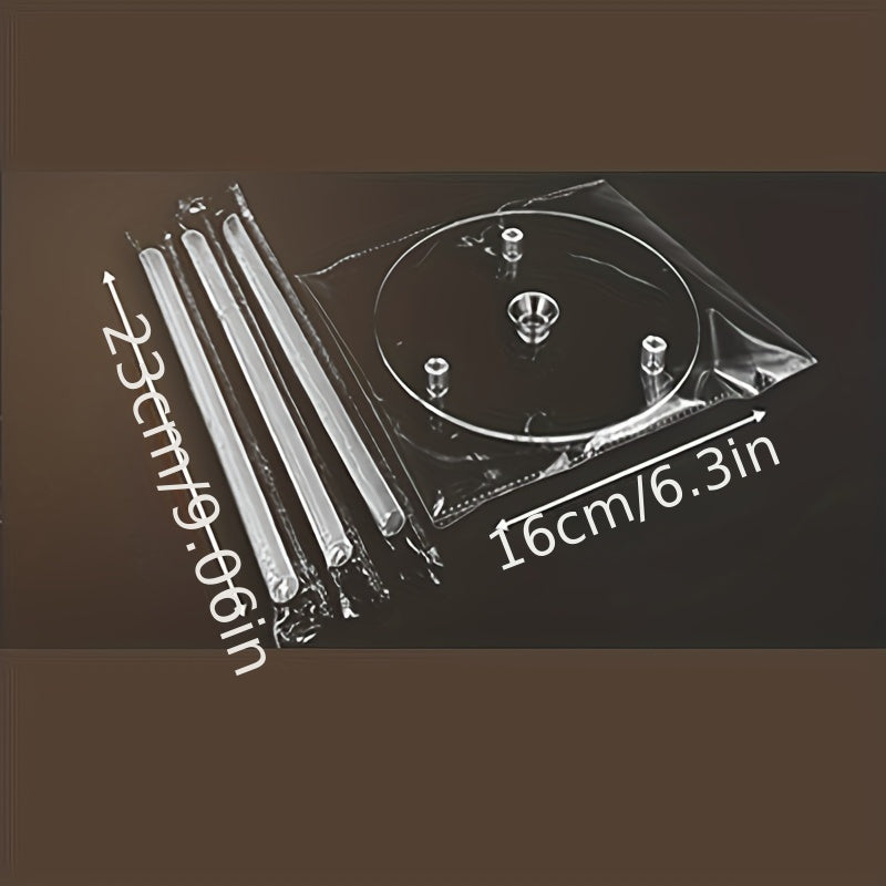 Kit de apilado de pasteles de plástico reutilizable, seguro para alimentos, con pasadores ajustables para pasteles en capas