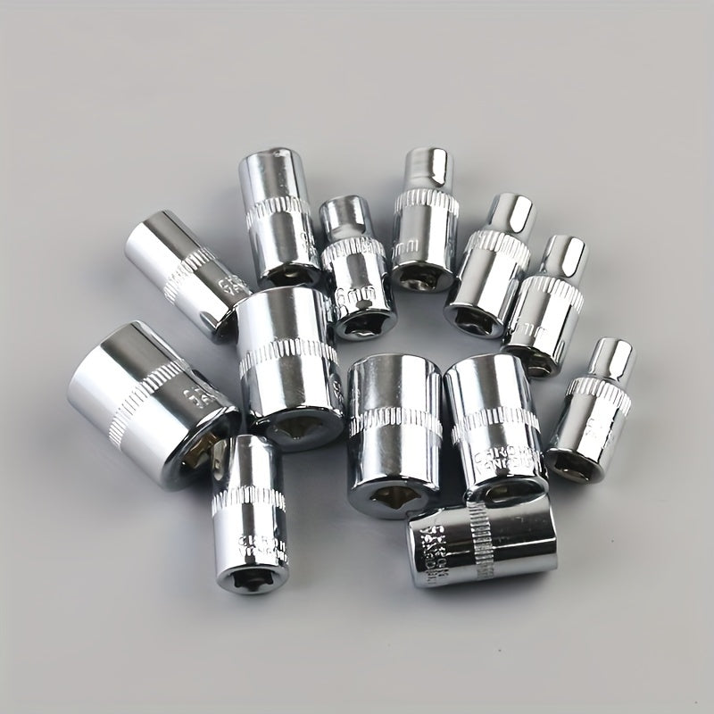 46-Piece Stainless Steel Multi-Function Tool Kit With Red Case For Auto And Bicycle Repair