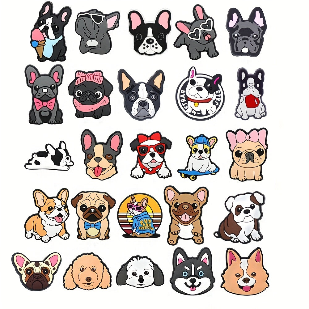 10/11/25 Pcs Soft Plastic French Bulldog Shoe Charms Dog Shoe Accessories for Sandals