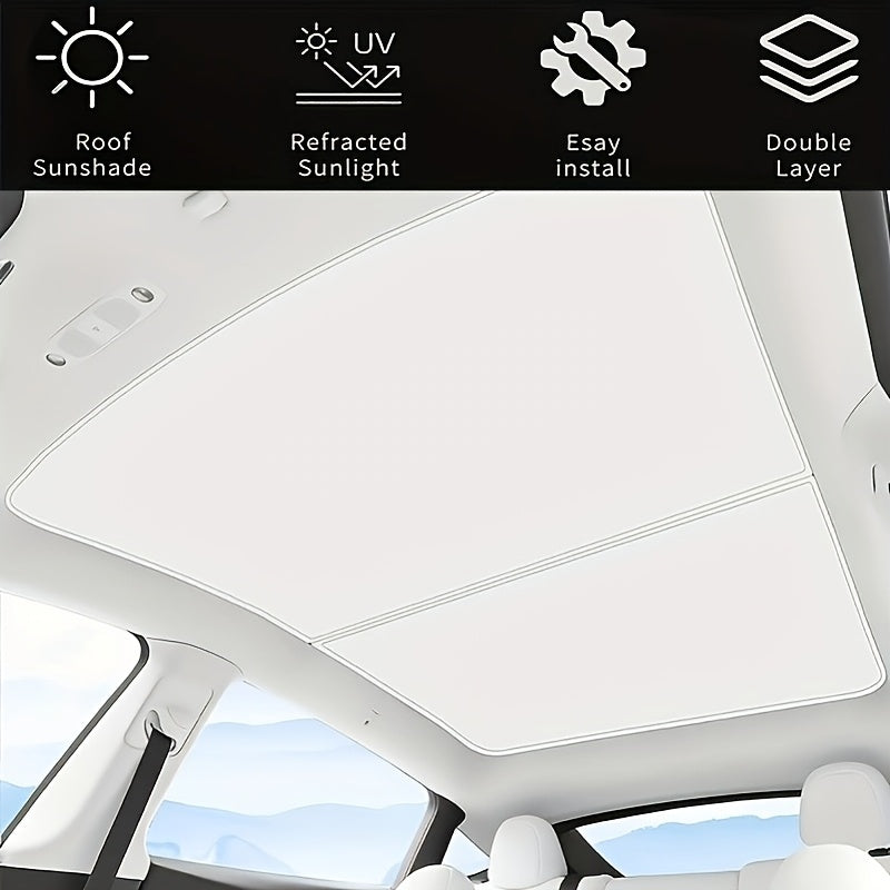 Retractable Glass Sunshade Roof for Model Y UV Heat Insulation
