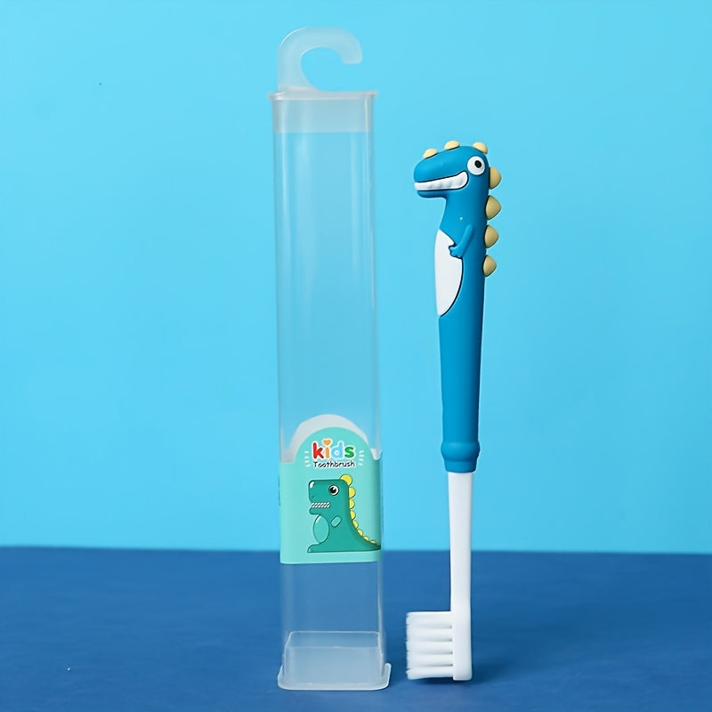 Children's Soft Bristle Toothbrush with Cartoon Dinosaur Design, Individually Packaged