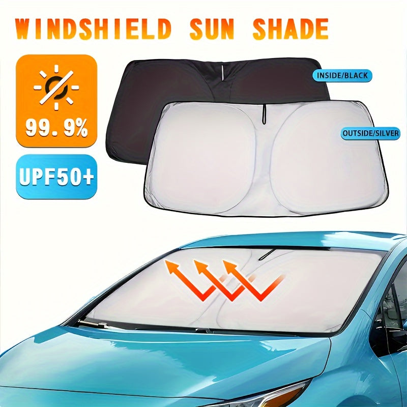 Black PVC Car Sunshade Thick Heat Insulation Sun Shield for Vehicles