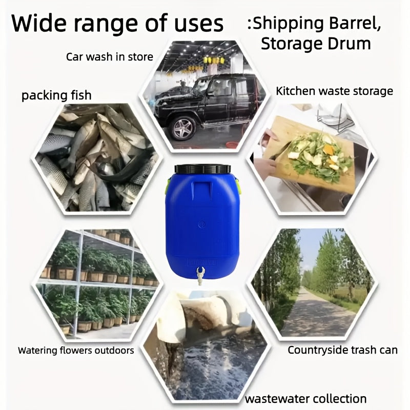 50L Plastic Water Bucket with Lid, Durable Storage Container for Water and Fermentation