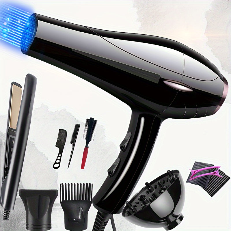 Set profesional de secador de pelo y plancha con difusor y accesorios 2100W 220V enchufe europeo
