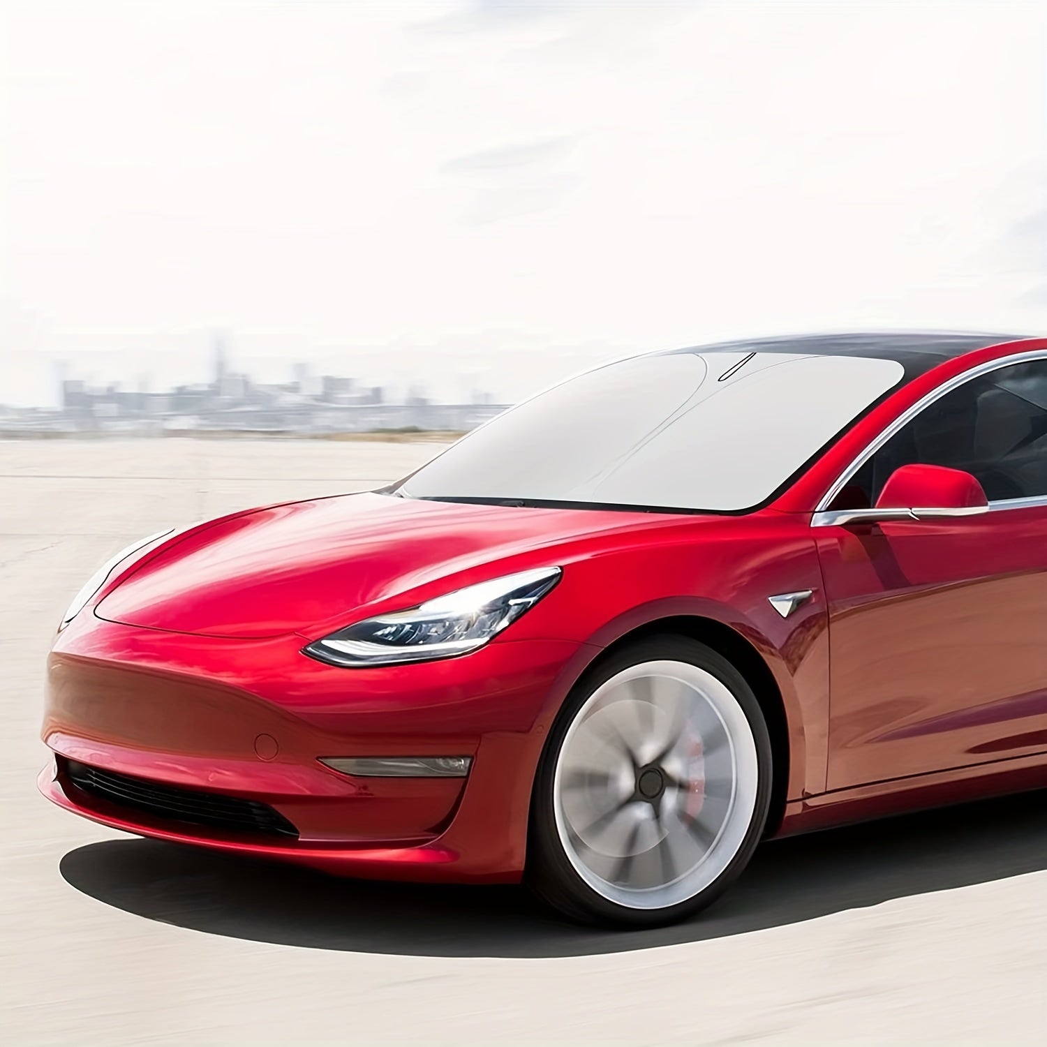 Tesla Model 3 va Y uchun avtomobil quyosh nuri himoyachisi UV himoyasi issiqlikni to'sib qo'yish uchun qalin polyester