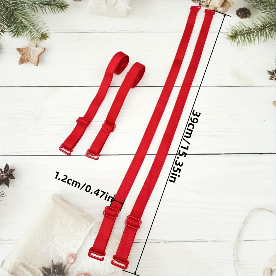 Set of 2 Adjustable Solid Color Bra Straps for Lingerie Detachable Replacement