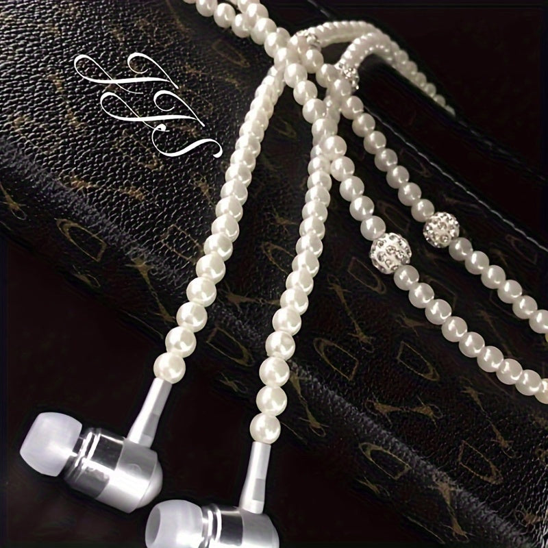 Wired Earphones with Microphone for iPhone and Android Pearl Metal Earbuds Open-Back Lightweight Retractable Cable