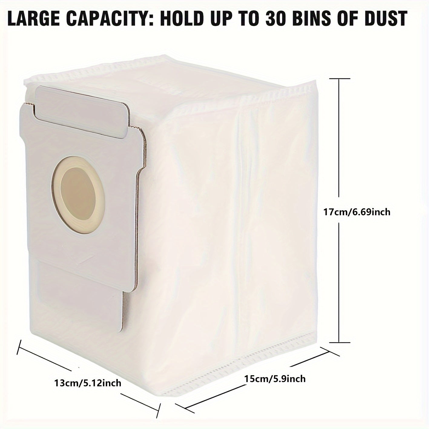 Set of 2 High-Efficiency Cloth Vacuum Bags for Robot Vacuum Cleaner Leakproof Replacement