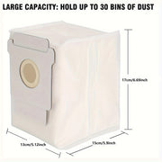 Set of 2 High-Efficiency Cloth Vacuum Bags for Robot Vacuum Cleaner Leakproof Replacement