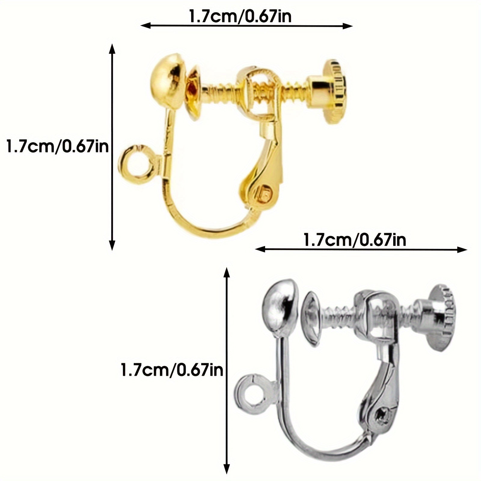 20 пар украшений для ушей с зажимами, без прокола, против боли, подушки, белое золото