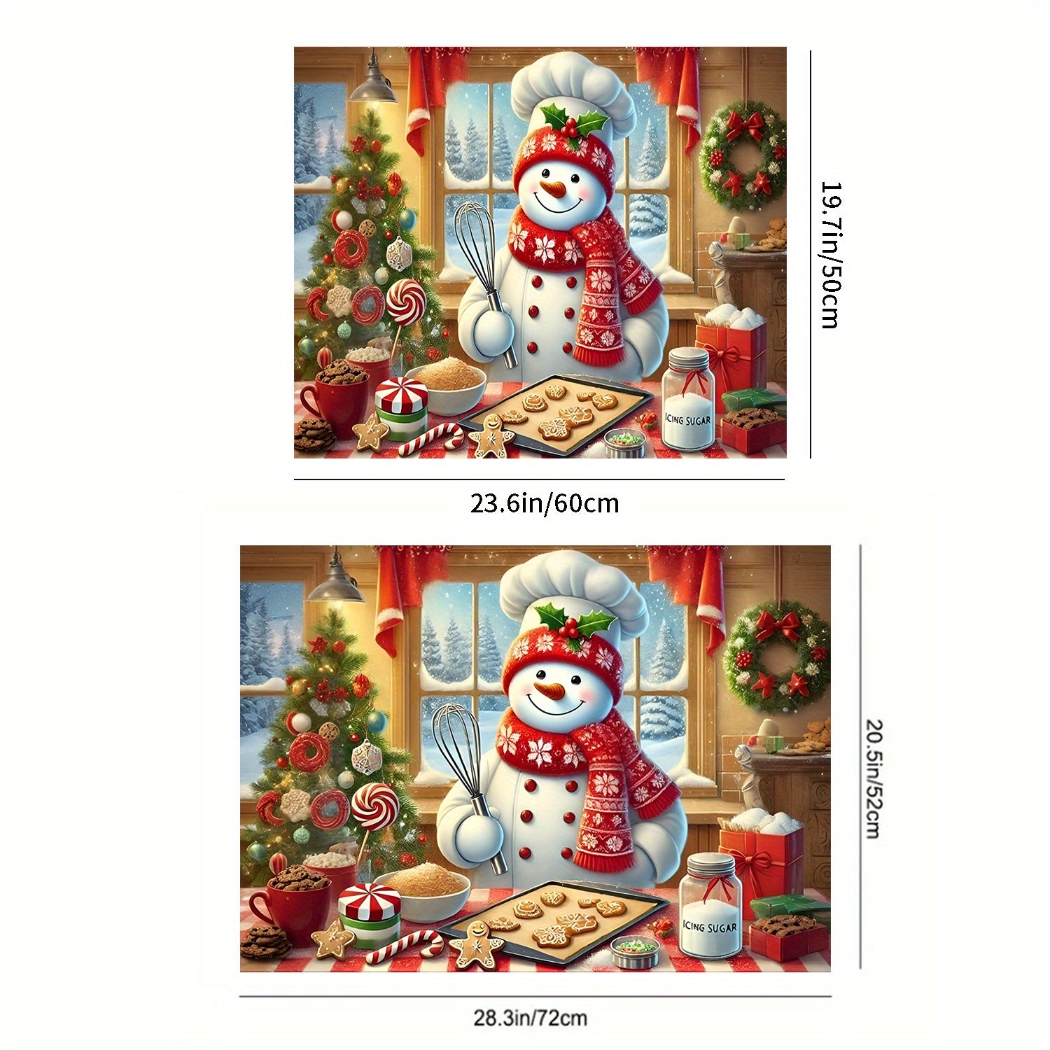 Cubierta para estufa de muñeco de nieve navideño, impermeable, resistente al calor, antideslizante para cocinas eléctricas y de vidrio