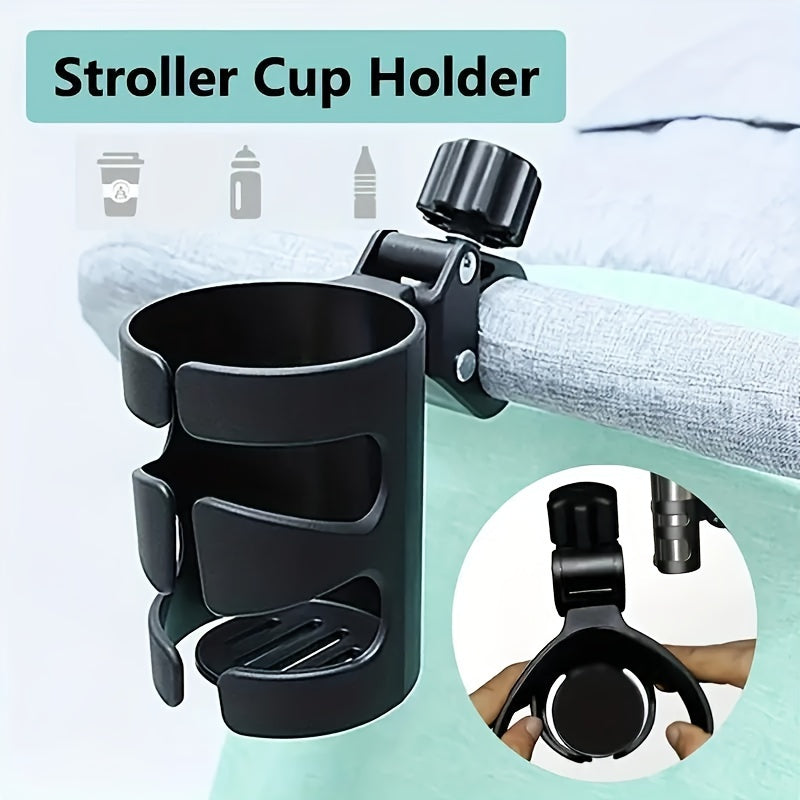 Soporte para taza de cochecito giratorio con soporte universal para bebidas de 360° para cochecitos y sillas de ruedas
