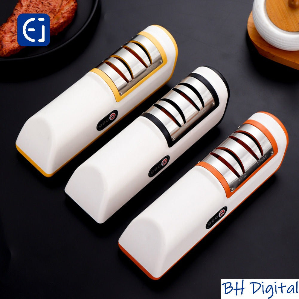 USB зарядка билан электр шевкалагич, ошхона пичоқларини майдалаштириш ва полиш учун мўлжалланган.