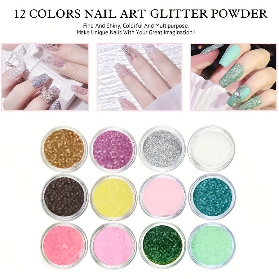 24-in-1 Acrylic Nail Kit for Beginners Hypoallergenic USB Powered with Glitter Colors and Nail Extension Tools