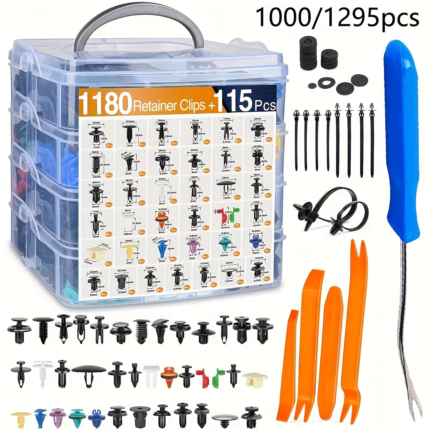 Avtomobil paneli bumperi uchun bardoshli naylon fastenerlar bilan Auto Retainer Clips Kiti