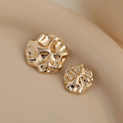 Set of 5 Golden Zinc Alloy Irregular Shape Shank Buttons for Women's Sweaters and Coats