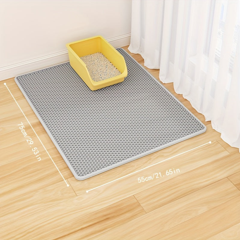 Large Dual-Layer EVA Cat Litter Mat for Easy Cleanup and Splash Prevention