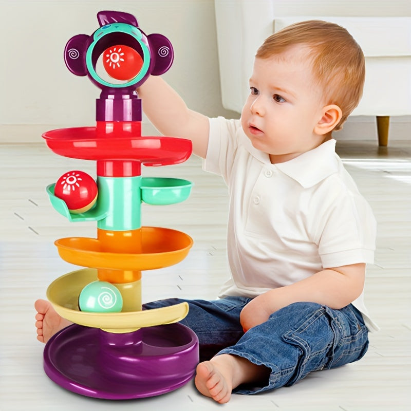 Educational Toy Set for Early Childhood Development Rolling Ball Stacking and Sliding Balls in Random Colors