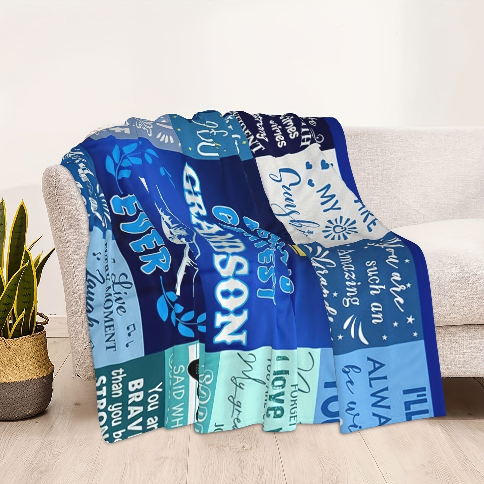 Cozy Flannel Throw Blanket for All Seasons Perfect Gift for Grandsons