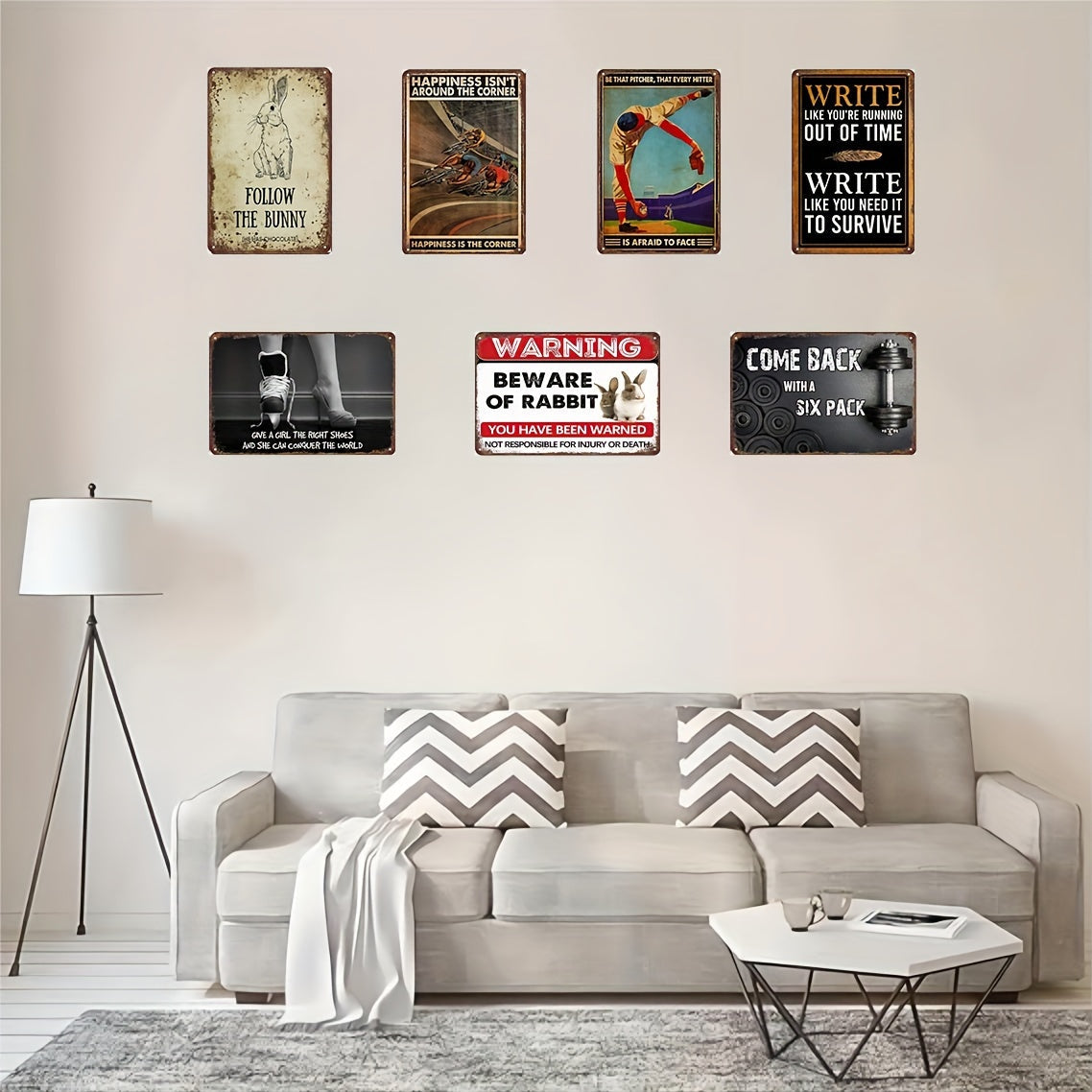 Metal Sign for Haircut Keep Cutting Tin Sign for Salon Barber Shop Home Wall Decor