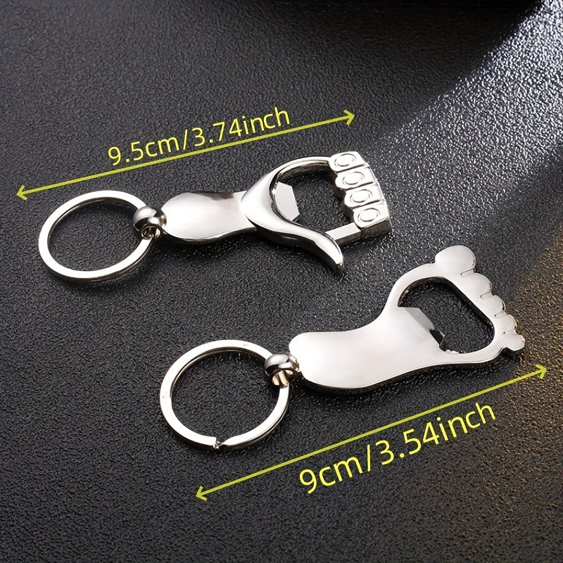 Palm-Shaped Metal Keychain Bottle Opener No Power Kitchen Dining Decor