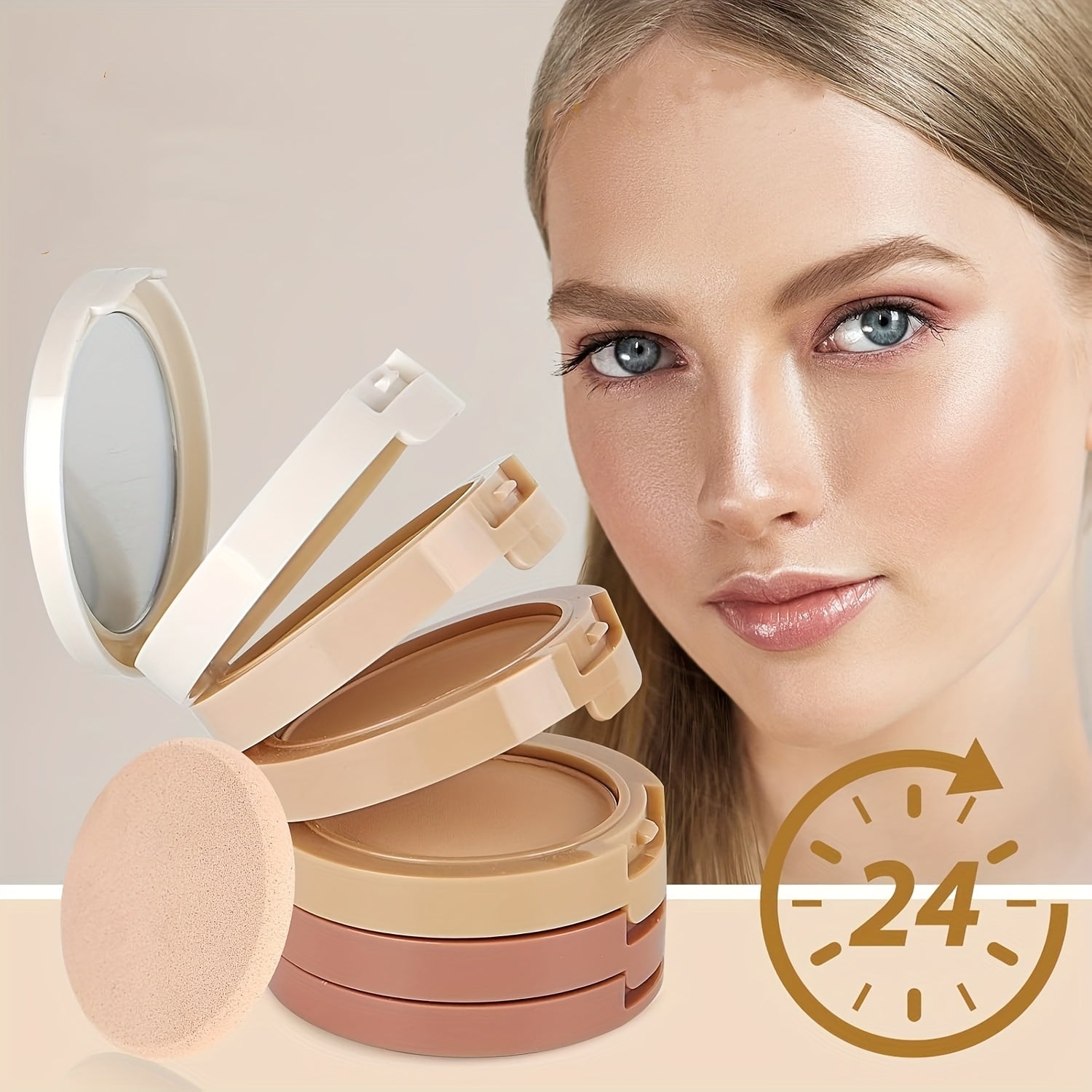Women’s Color Correcting Compact Powder 5 Shade Oil Control Brightening