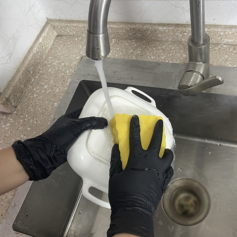 Black Nitrile Disposable Gloves Pack of 20 50 100 Waterproof for Tattooing Nail Care Painting Cleaning