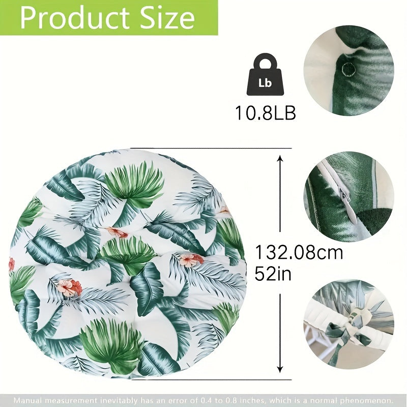 Oversized Round Seat Cushion with Fluffy Fill for Lounge Chairs 44 Inch