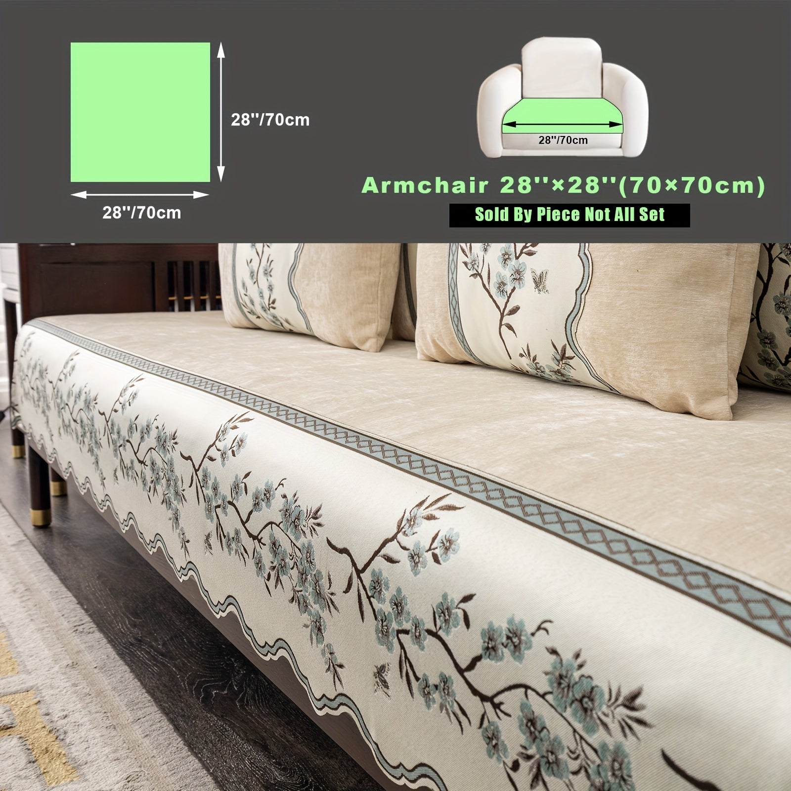 Чехол на диван с цветочным узором для всех сезонов с подушками и защитными чехлами для подушек для гостиной, спальни, офиса