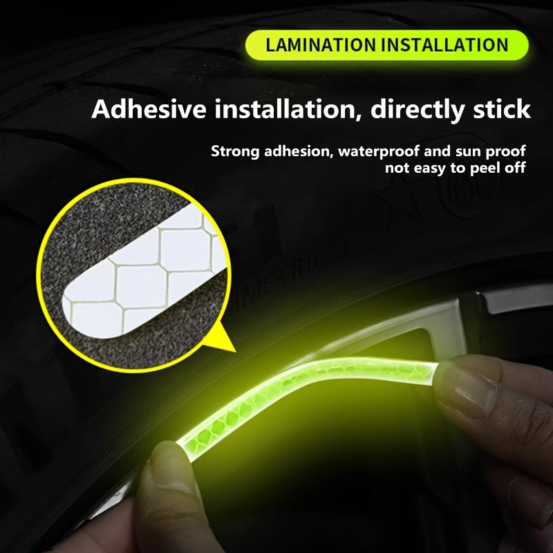 20Pcs Reflective Wheel Hub Stickers Luminous Tire Rim Decals for Cars Bicycles