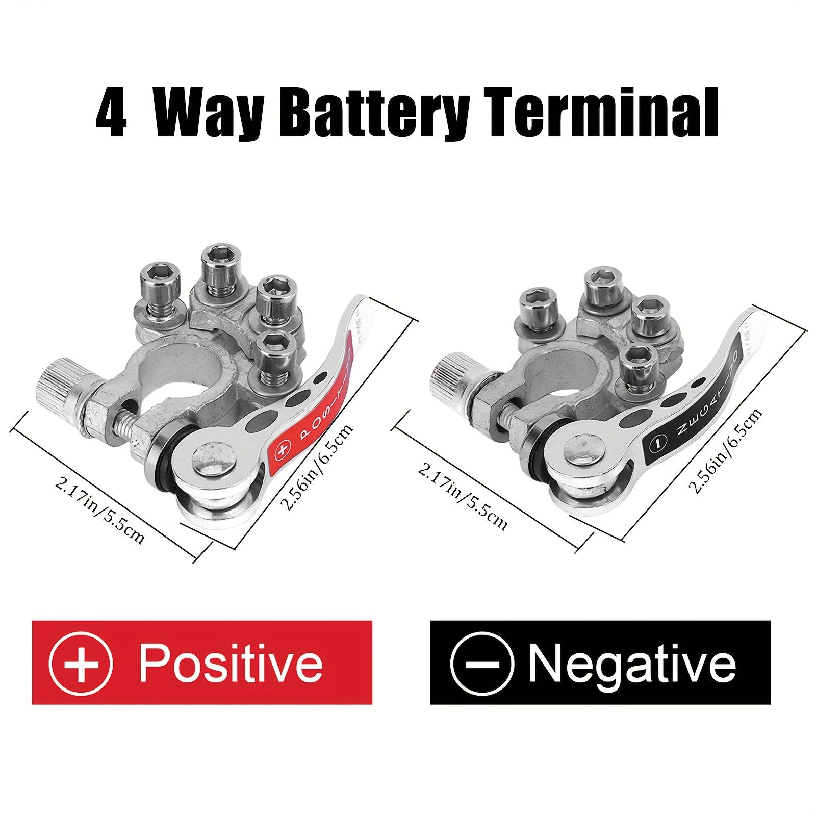 2PCS Zinc Alloy Car Battery Terminal Disassembly Clip Multi-hole Connector