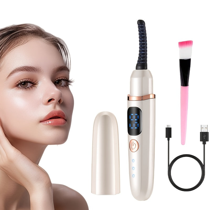 Lexihan elektr kirpik buruvchi, quvvat ko'rsatkich chirog'i bilan, 3 ta issiqlik sozlamasi, tezda 10 soniyada qiziydi, USB orqali zaryadlanadi, uyda salon sifatida kirpiklar, pushti va oltin dizayn.