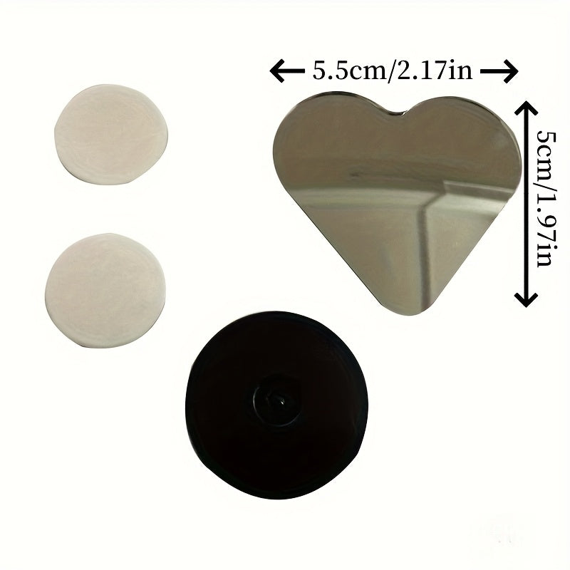 Pair Heart-Shaped Car Blind Spot Mirrors 360° Wide Angle Convex Rearview