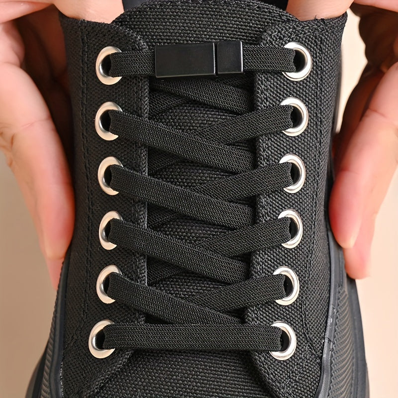 Magnetic No-Tie Elastic Shoelaces for Sneakers and Boots, Easy to Use