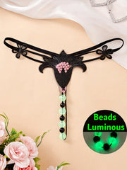 Large Luminous Beaded Massage Thong for Women Night Out