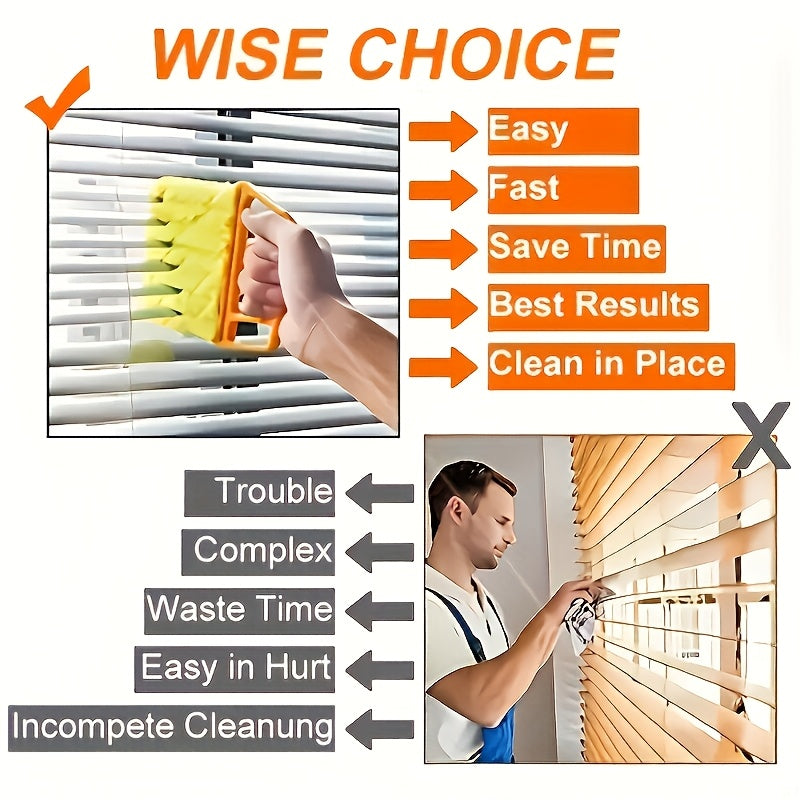 Microfiber Venetian Curtain Duster Reusable Washable Blind Brush for Dusting and Polishing