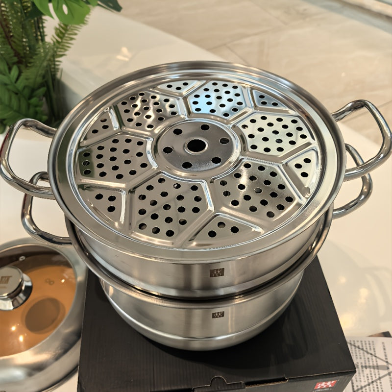 Stainless Steel Cookware Set 10 Quart Capacity Boiling Steaming Kitchen Gift