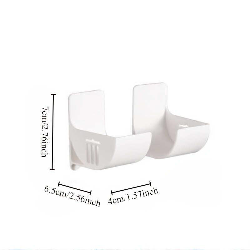 Two Sets Plastic Wall-Mounted Storage Racks for Cling Film and Garbage Bags