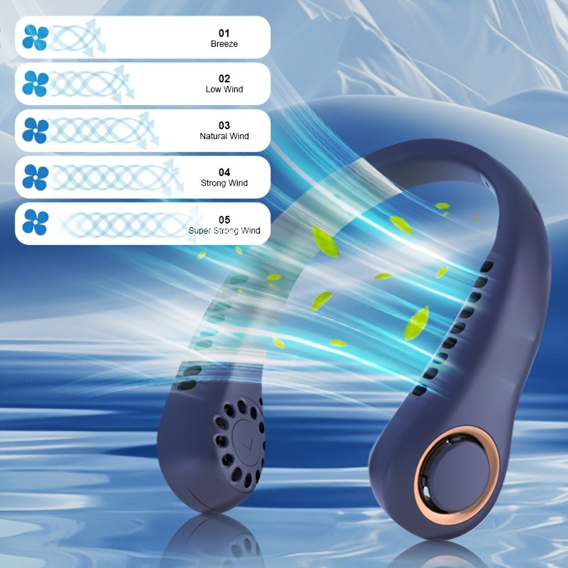 Portable Mini USB Fan with Adjustable Speed, Rechargeable, Wearable for Travel and Outdoor Use