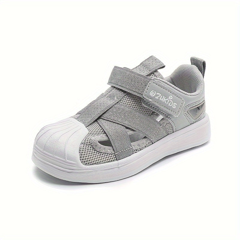 Zapatillas de malla para niños en azul y blanco, ligeras, antideslizantes, para uso casual y al aire libre