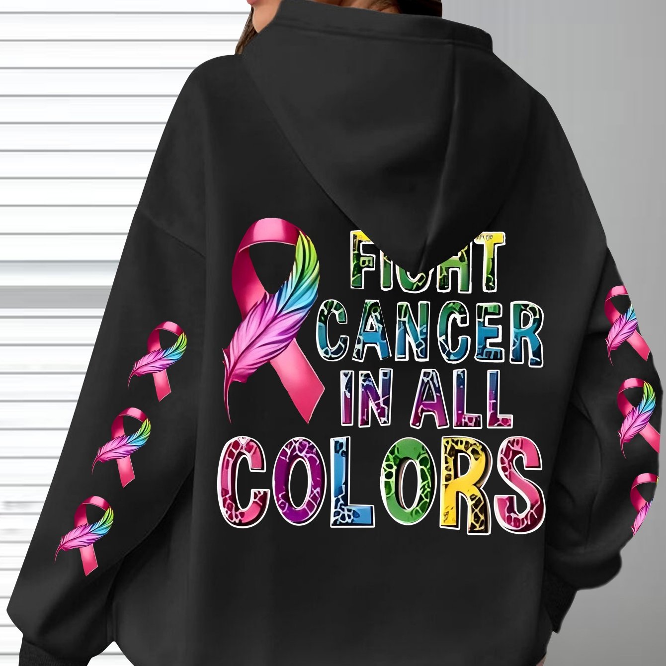 Uniseks kapüşonlu casual polyester sviter, har qanday mavsum uchun alfavit bosma bilan