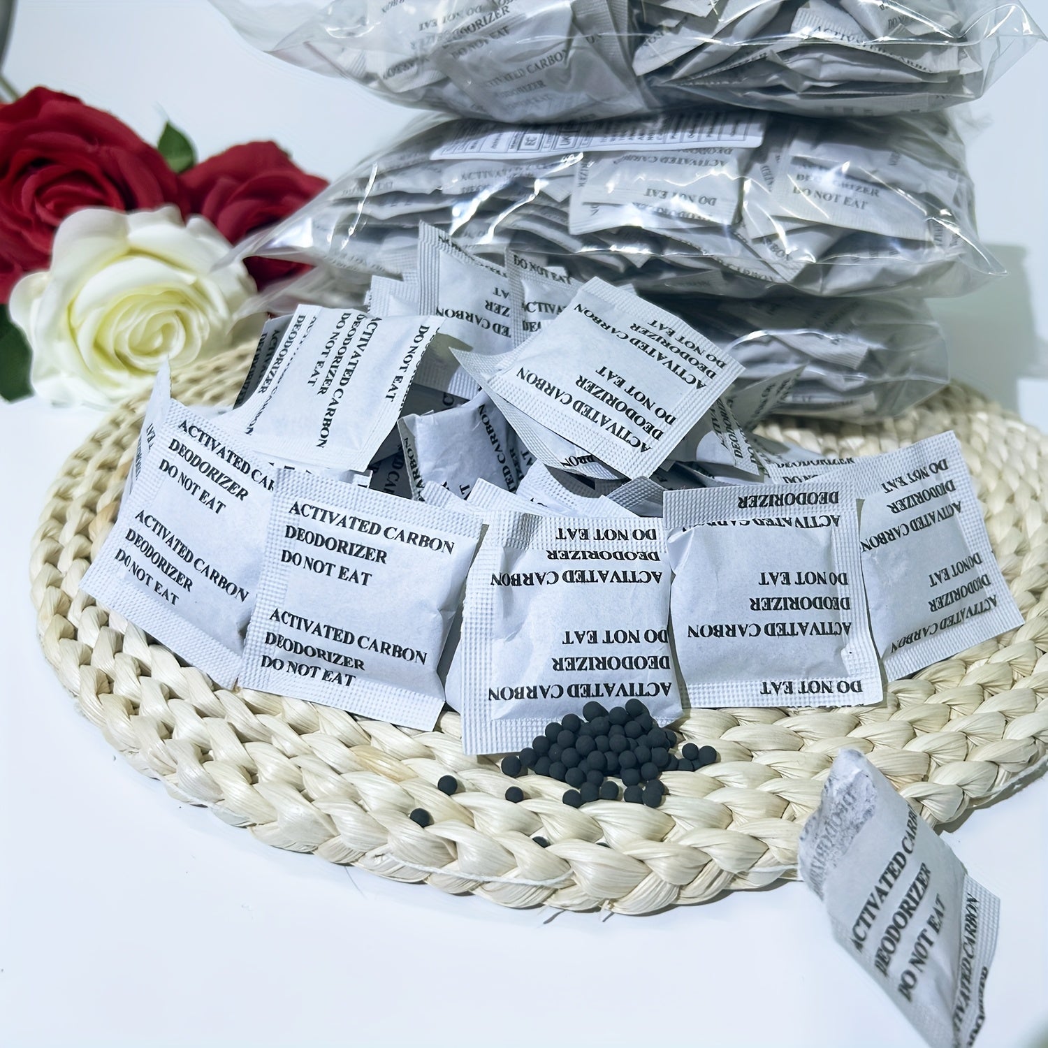 100-Pack Activated Carbon Air Purification Bags for Odor Removal in Home Car Wardrobe