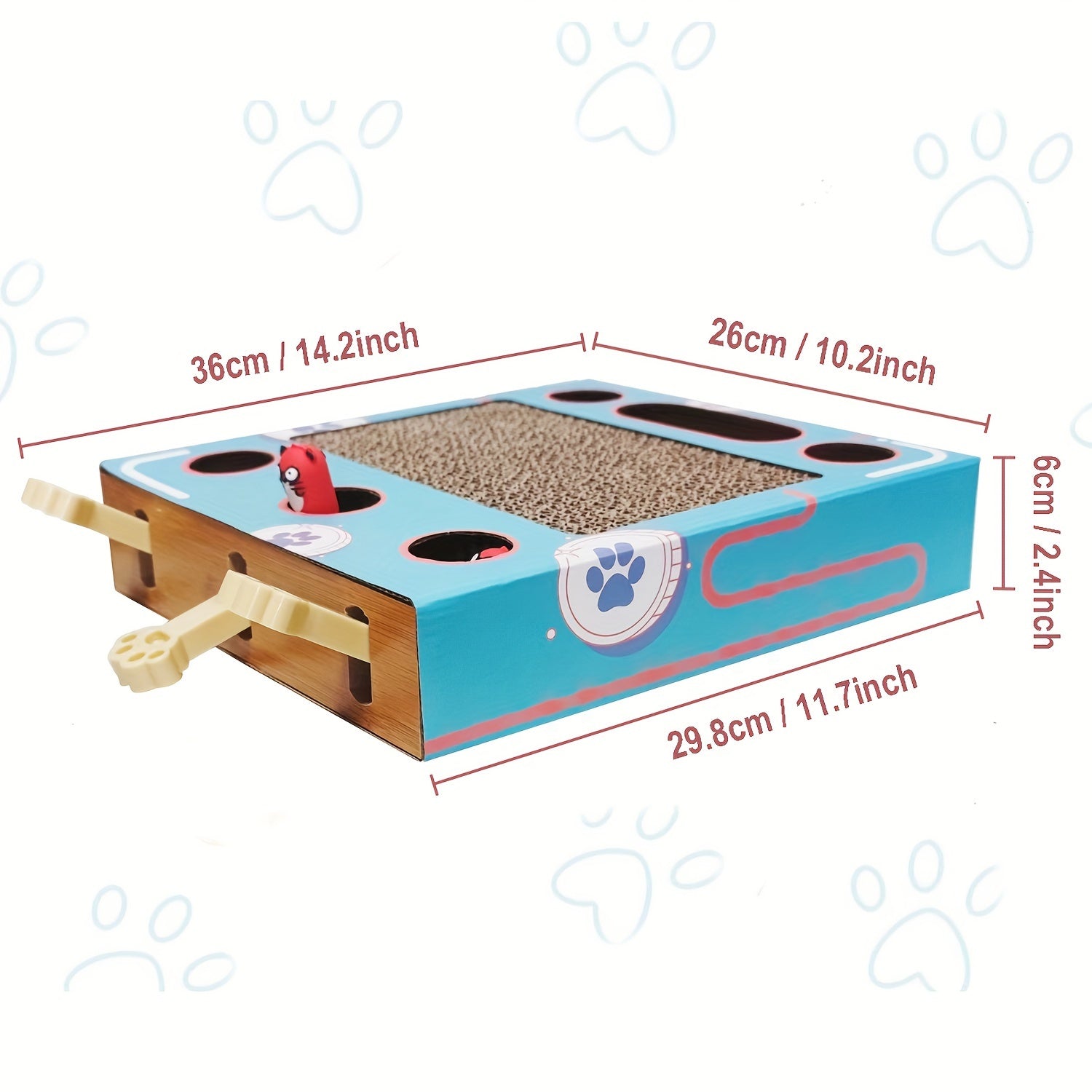 Durable Cardboard Cat Play Board Interactive Toy with Scratching Surface